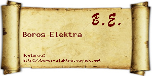 Boros Elektra névjegykártya